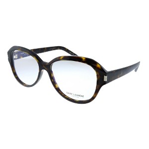 Saint Laurent SL 411 002 Unisex Oval Eyeglasses Havana 57mm - 1 of 3