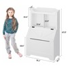 Kids Toy Organizer and Bookshelf, Wood Toy Storage Kids Book Shelf w/Flip-Top, 2-Cubby Toy Shelf, 1 Open Bookshelf, Bookcase Book & Toy Shelf Storage - 2 of 4