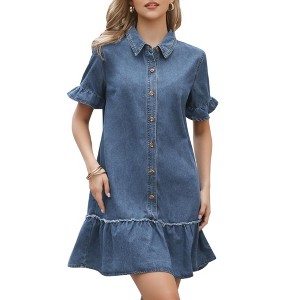 denim dress women 39 KUT from the Kloth Eileen Halter With Belt Women's Dress : SM Featuring a structured bodice Denim Dresses & Jean Dresses