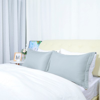 2 Pcs 20"x30" 1800 Microfiber Envelope Pillow Cases Light Gray - PiccoCasa