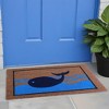 HomeRoots 18" X 30" Brown Blue And Red Coir Whale Outdoor Door Mat - 2 of 4