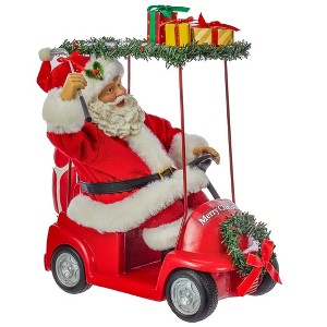 Kurt Adler 11.25" Fabriche Santa Driving Golf Cart - 1 of 4