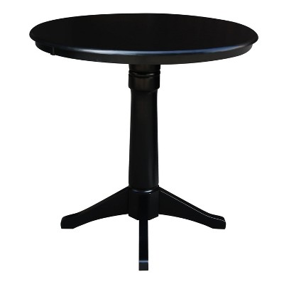 Petite Black Round Wood Counter Height Dining Table