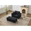 Chaise Lounge with Removable Ottoman, Corduroy Upholstered Armchair Accent Chair Sleeper Sofa Chair - ModernLuxe - 3 of 4