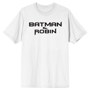 Batman & Robin 1997 Simple Text Men's White T-shirt - 1 of 1