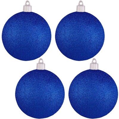 Christmas by Krebs 4ct Dark Blue Shatterproof Christmas Ball Ornaments 4" (100mm)