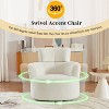 PAGED Swivel Accent Chair Upholstered Accent Barrel Chair Round Sofa Chair with Adjustable Headrest for Living Room - 2 of 4