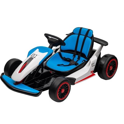 Go Kart for Kids, 24V Drift Kart with 2X200W Strong Motor, 7AH Big Battery, Electric Pedals, Electric Go Kart Outdoor Race Toy