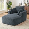 Oversized Corduroy Modern Chaise Lounge Chair Sofa Couch with No Assembly Required and Comfy for Living Room - 2 of 4