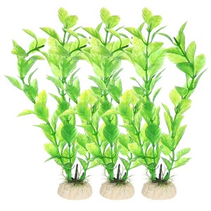 Unique Bargains Plastic Fish Tank Aquarium Decorations Artificial Water Plants Green 7.28" 3 Pcs - 1 of 4