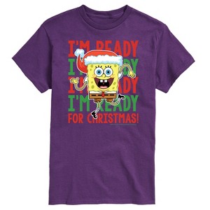 Men's - SpongeBob SquarePants - I'm Ready For Christmas Short Sleeve Graphic T-Shirt - 1 of 4