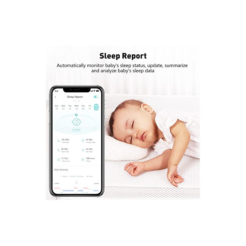 Simyke Smart Baby Monitor - 1080P HD Camera, Smartwatch Connectivity, 3 of 7