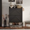 Shoe Cabinet with 2 Flip Drawers - Freestanding Storage Organizer for Entryway, Narrow Shoe Rack Cabinet, Dry and Wet Separation with Metal Legs - 2 of 4