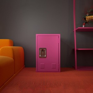 Yukimo 24" Metal Storage Locker, Single Door Lockable Cabinet with Ventilation for Office, Employees, Kids Room - Rose Red - 1 of 4
