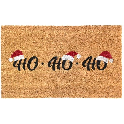 RugSmith Red Machine Tufted Ho Ho Ho Doormat