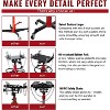 Acekool 1100 LBS Hydraulic Jack with Adjustable Lifting Range of 33.8'' to 72.8'', Durable Steel Frame, Lockable Swivel Casters,Red - 4 of 4