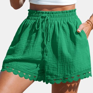 Women's Crochet Trim Beach Cover Up Shorts - Cupshe - 1 of 4