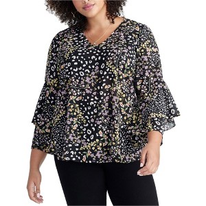 Rachel Roy Womens Floral Ruffled Blouse - 1 of 1