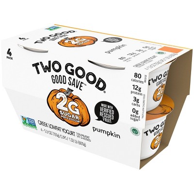 Two Good Good Save Pumpkin Greek Lowfat Yogurt - 4ct/5.3oz Cups