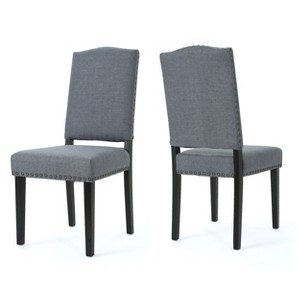 Set of 2 Brunello Dining Chair Dark Gray - Christopher Knight Home