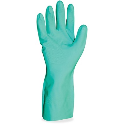 ProGuard Nitrile Gloves Flock Lined 15mil 12"L Large 12/DZ Green 8217L