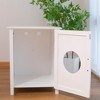Litter Box Enclosure, Cat Hidden Litter Box Enclosure, Indoor Cat House Side Table, Nightstand Cat Washroom Thicken Wooden Pet Litter Cabinet - 4 of 4