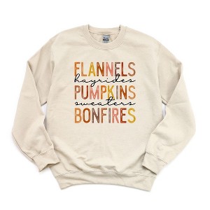 Simply Sage Market Women's Graphic Sweatshirt Flannels Hayrides Pumpkins - 1 of 2