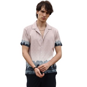 Campus Sutra Men Men's Sky Blue & Space Blue Lakeside Ombre Shirt - 1 of 4