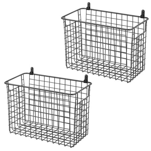 Mdesign Metal Wall Mount Hanging Basket Bin For Home Storage, 2 Pack ...