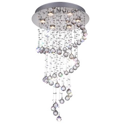 CWI Lighting Spiral 6 Light Flush Mount With Chrome Finish