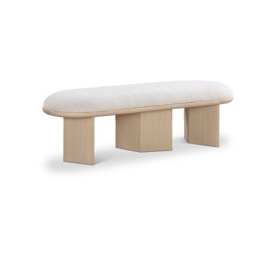 cream boucle fabric/natural oak