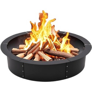 36 in Fire Pit Ring,Firepit Ring for Camping, Easy Install Interlocking Steel Panels Wood Burning Fire Pit for Outside,Yard,Garden,Outdoor Fireplace - 1 of 4
