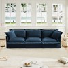 VASIP Slipcovered Blue Sofa Couch, Modern 3 Seater Sofa with Suppleness Armrests, Chenille Fleece Deep Seat Sofa for Living Room, Apartment - 2 of 4
