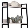 TOAOTBNBO Tall Leaning-Ladder Bookcases, 5 Tier Freestanding Modern Shelves with Metal Legs Corner Home Bookshelves for Decoration, Black - 4 of 4