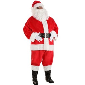 HalloweenCostumes.com Men's Deluxe Red Santa Claus Plus Size Costume - 1 of 4