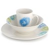 Gibson Home Blue Meadow 12 Piece Fine Ceramic Dinnerware Set in White with Colored Accents - 2 of 4