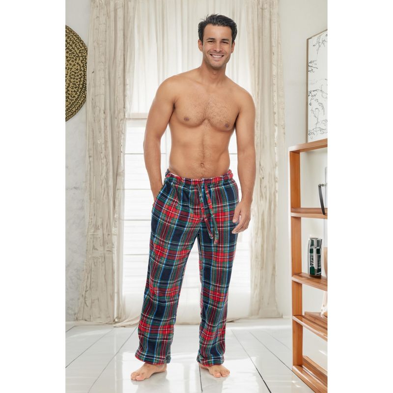 Men's Soft Plush Fleece Pajama Pants, Warm Long Lounge Bottoms, 5 of 7