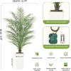 Faux Areca Palm Plants Palm Tree w/Realistic Trunks & Full Lifelike Palm Leaves, Artificial Dypsis Lutescens Plants for Home Décor with White Pot - 3 of 4