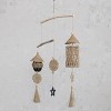 Storied Home 45 Inches Wood and Hand-Woven Seagrass Mobile Wall Hanging, Black and Natural - 2 of 2