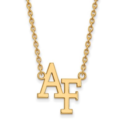 Black Bow Jewelry 14k Yellow Gold United States Air Force Academy Fighting Falcons NCAA Necklace 18 Inch