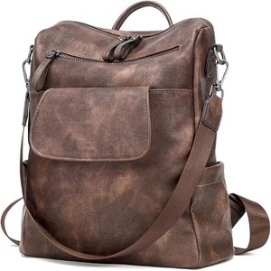 CLUCI Leather Backpack Purse for Women, Large Fashion Convertible Anti-theft, Travel Backpack Purses - 1 of 3