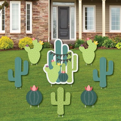 Big Dot of Happiness Prickly Cactus Party - Yard Sign and Outdoor Lawn Decorations - Fiesta Party Yard Signs - Set of 8