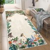 Washable Modern Farmhouse Living Room Rugs, Cottagecore Soft Non Slip Bedroom Carpet, Floral Rabbit Print Dining Room Rugs - 3 of 4