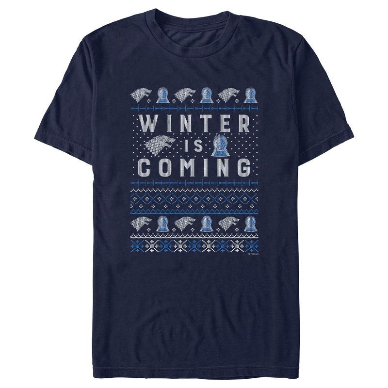 Men's Game of Thrones Christmas Winter is Coming Sweater T-Shirt, 1 of 6