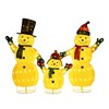 White Plush Lantern Set of 3 Snowmen, Warm White LED Lights, Indoor/Outdoor Holiday Décor 62" 60" 35" - 3 of 4