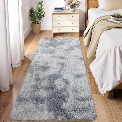 Runner Rug,Non-Slip Stain Resistant Fluffy Nursery Rug,Ultra Soft Shag Throw Carpet Solid Color Indoor Floor Carpet for Bedroom
