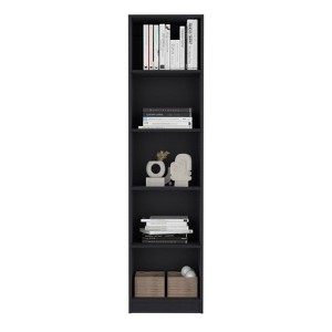 SEVOBAL Decorative Bookshelf 5 Tier Bookcase Slim Design for Efficient Storage and Display for Living Room or Office, Black, 17.7"*11.8"*71.1" - 1 of 4