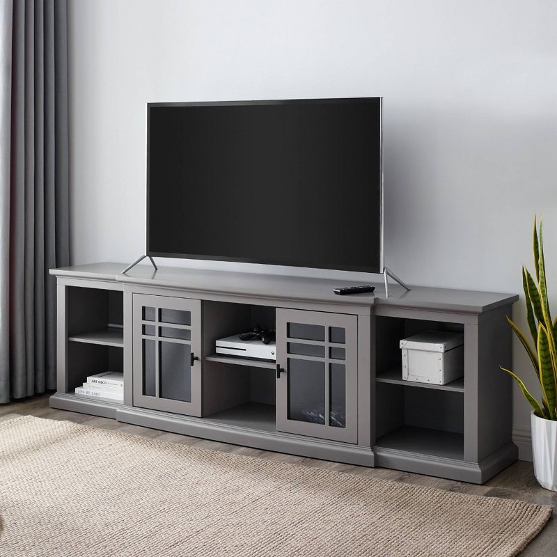 Transitional 2 Window Pane Door TV Stand for TVs up to 85" - Saracina Home, 3 of 15
