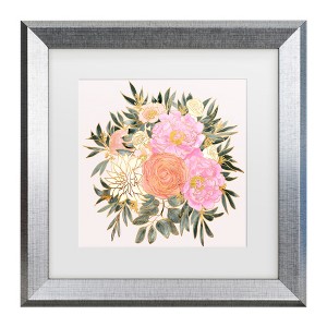 Trademark Fine Art - Rosana Laiz Blursbyai Nanette floral bouquet in pastels Matted Framed Art - 1 of 4