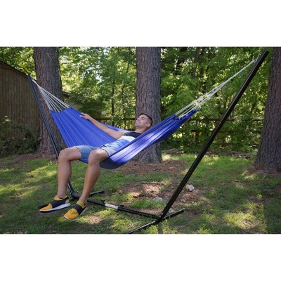 Royal Blue Nylon Packable Hammock with Multi-Strand Suspension